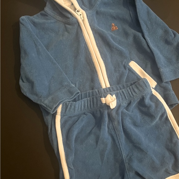 Baby Gap Outfit. Light Blue Hoodie with Shorts. Newborn Size 3-6 Months. - Picture 2 of 10